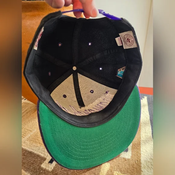 Arizona Diamondbacks '47 Brand Black Purple Script Adjustable Hat Cap - Picture 7 of 10
